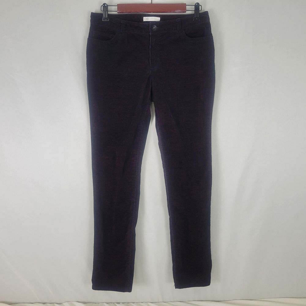 Cato Pants Womens 6 Deep Red Low Rise Corduroy Contemporary Skinny Leg W30xL29.5